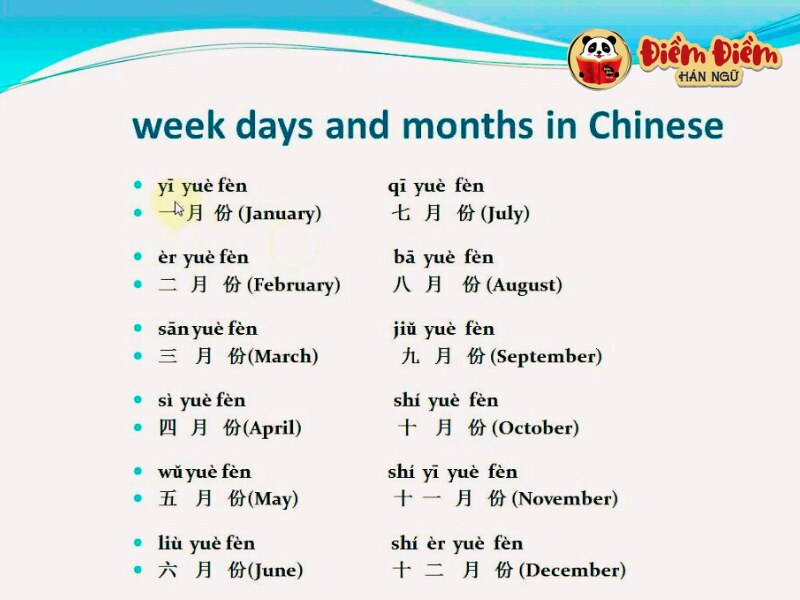 Quy tắc cần lưu ý khi viết ngày tháng năm tiếng Trung