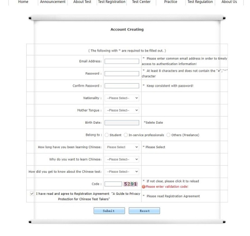 Quy trình đăng ký dự thi HSK