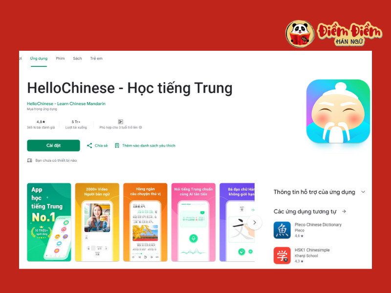 Ứng dụng học tiếng trung cơ bản
